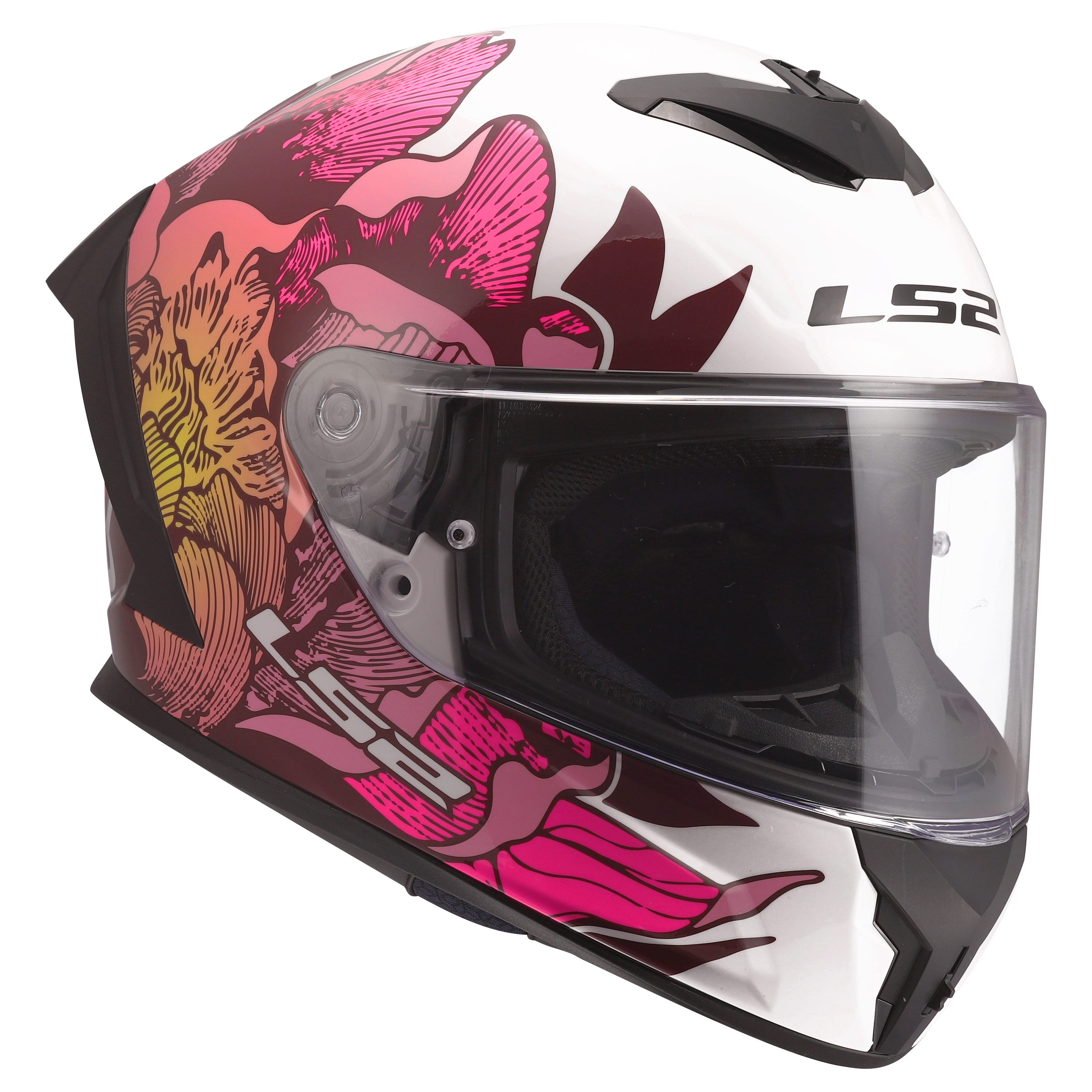 LS2 FF820 RAPID III POPPIES II WHITE PINK  168200402 